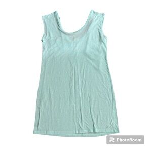 OP teal sundress tank sleeves with scoop back and tie, M.